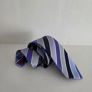 Sparks John Sparks Elegant Striped Tie in Blue and Purple 56in.